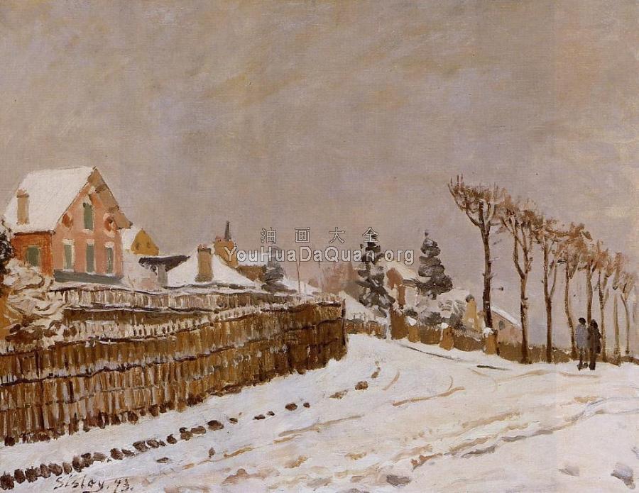 Snow at Louveciennes - 阿尔弗莱德·西斯莱